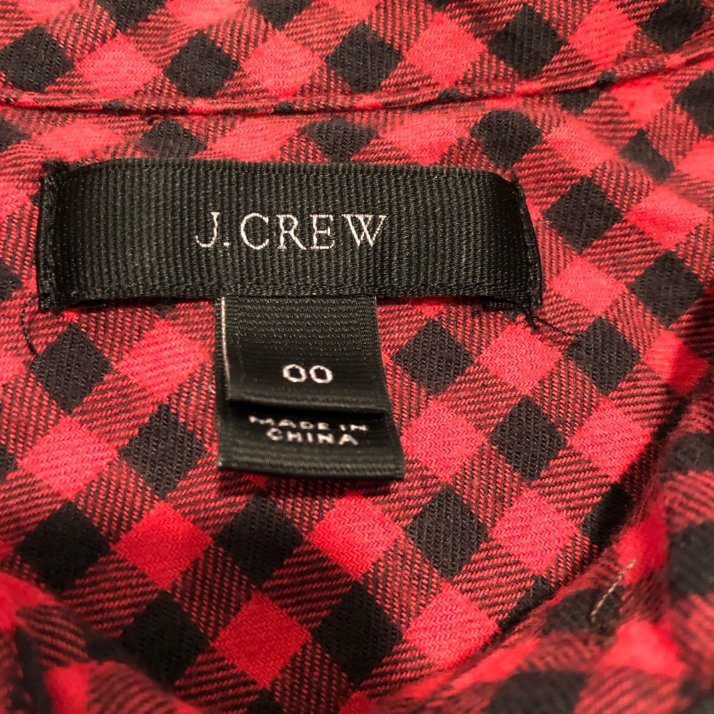 J Crew classic plaid boyfriend long sleeve shirt